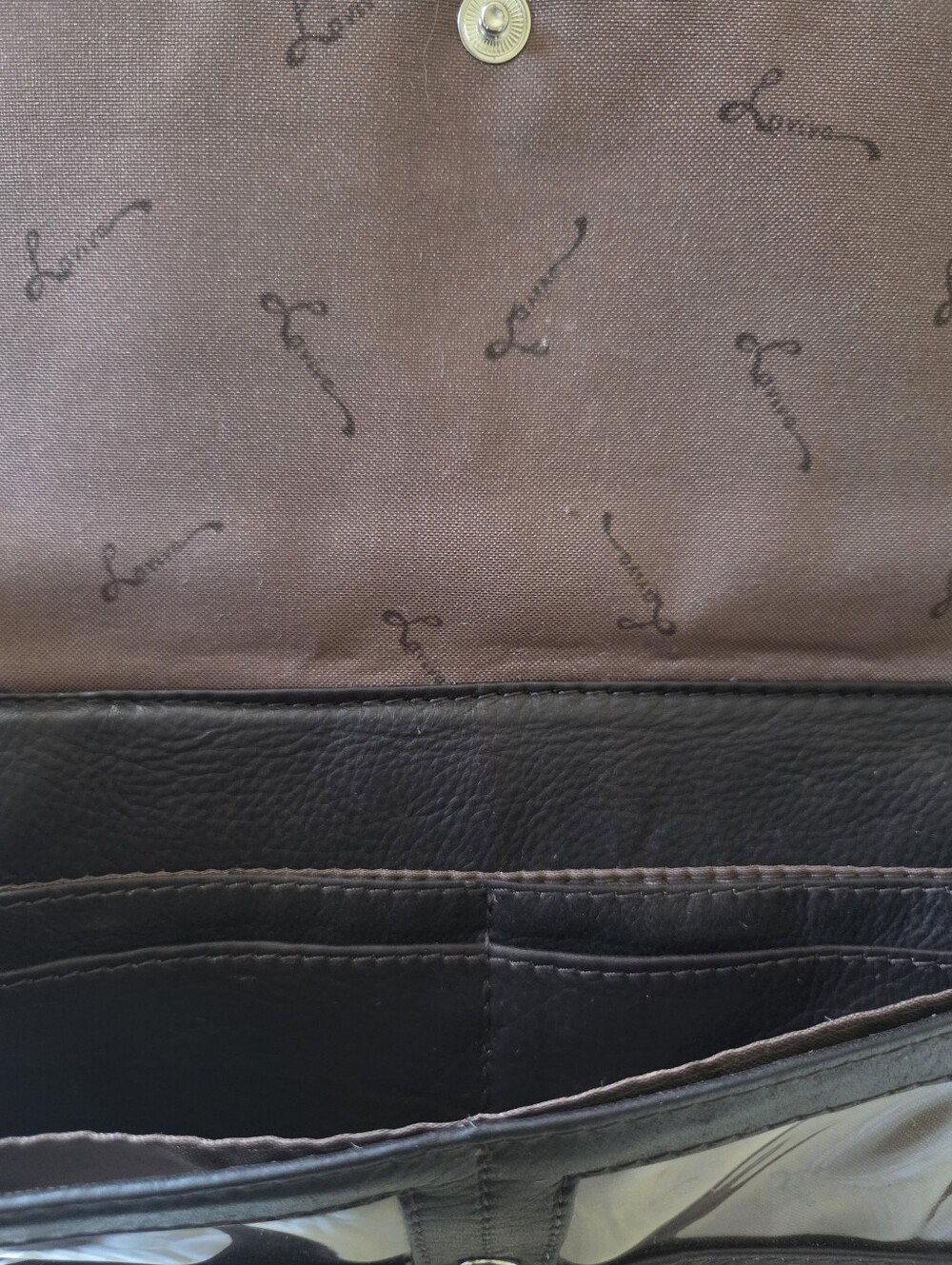 vintage 90s lavive dark brown leather  crossbody bag multi pocket organizer - Picture 10 of 10
